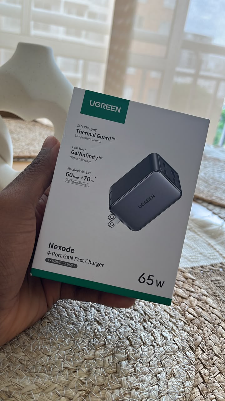 Cargador UGREEN Nexode GaN 65W Original | 4 Puertos USB-C + USB-A