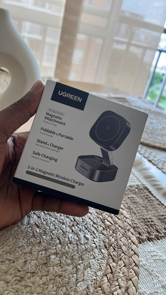 Base de Carga Inalámbrica UGREEN 2 en 1 MagSafe Original | Soporte para iPhone y AirPods